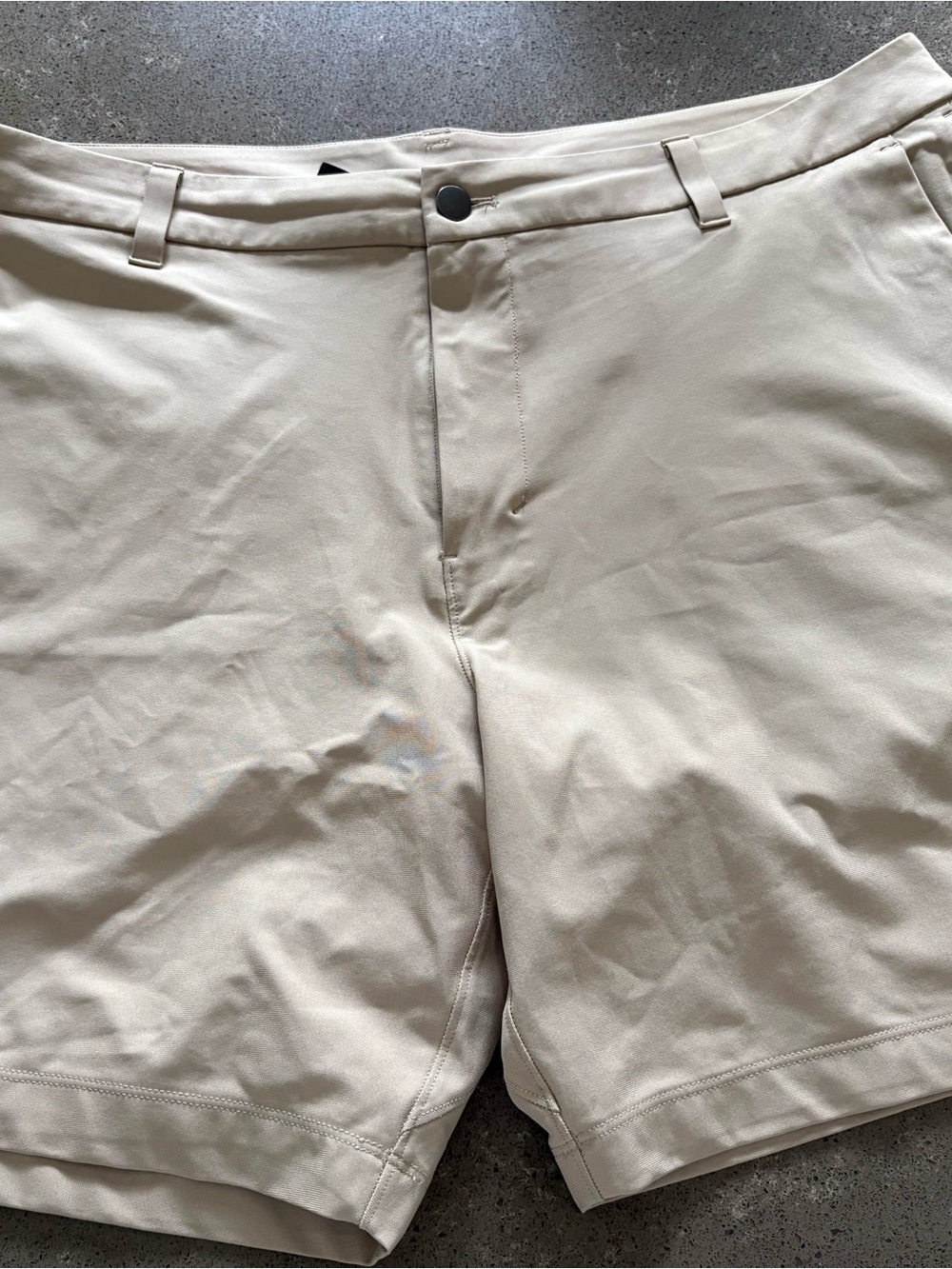 lululemon athletica Men’s Flat-Front Shorts in Light Tan